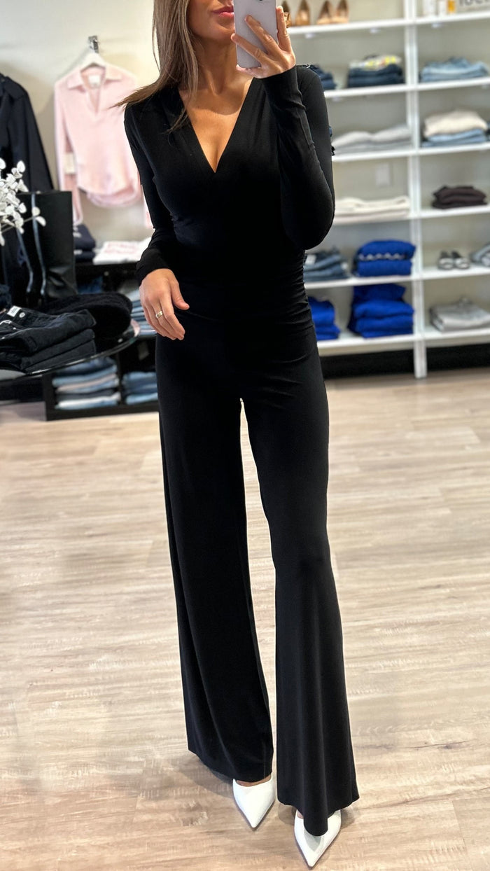 Norma Kamali Shirred Waist Jumpsuit in Black