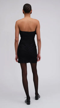 Ronny Kobo Daniel Strapless Mini Dress in Black