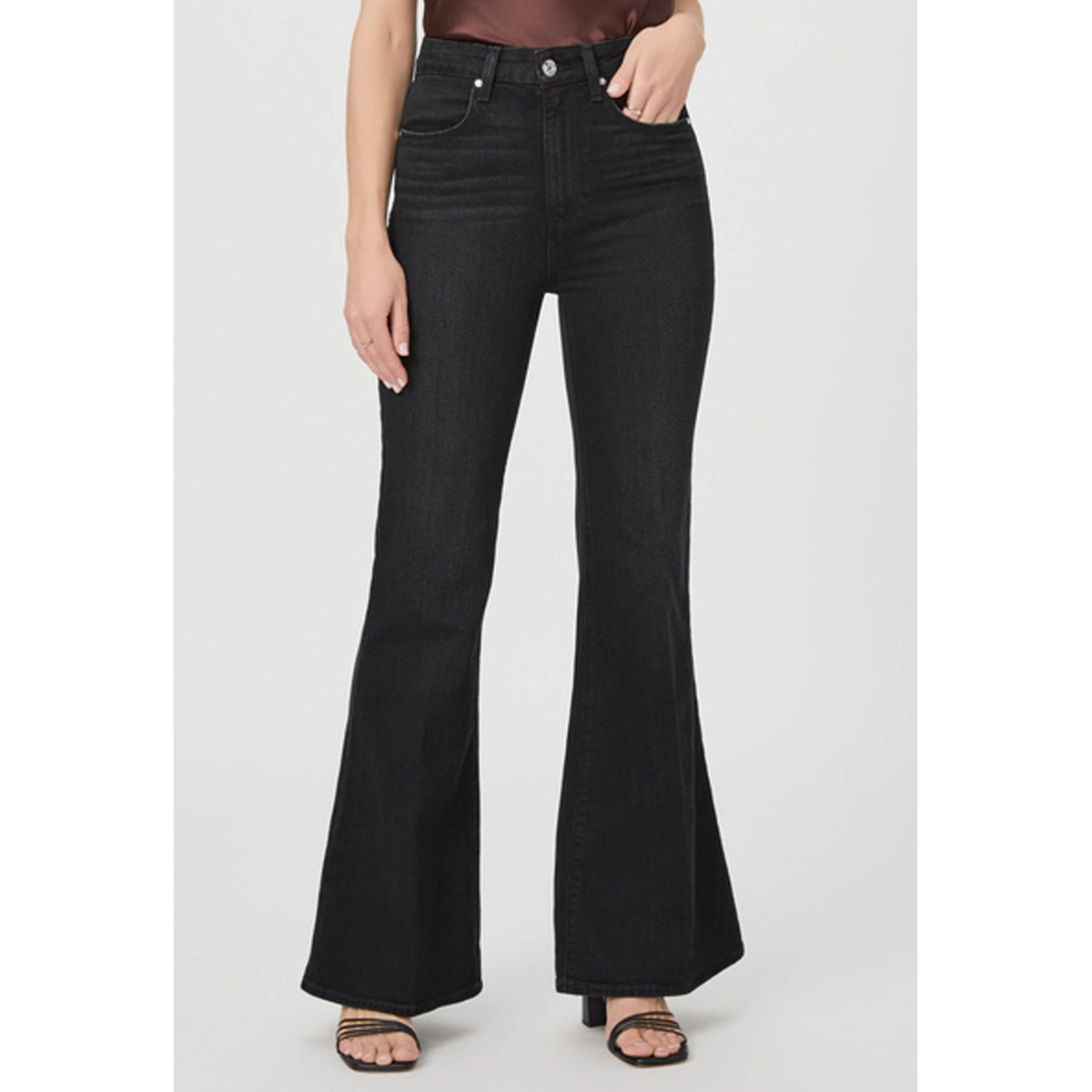 Paige Denim Charlie High Rise Flare Jean in Midnight Raven