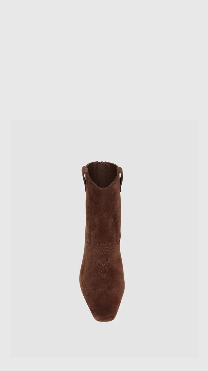 Paige Denim Adelyn Suede Ankle Boot in Chocolate