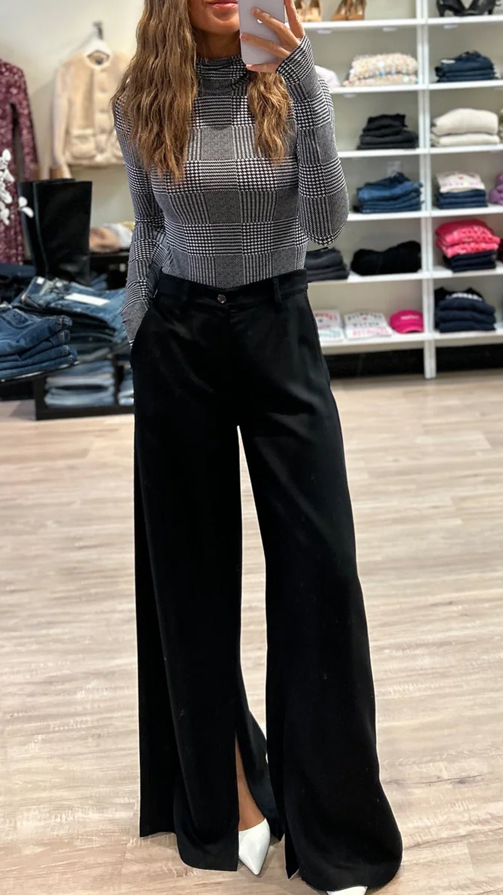 Paige Denim Portia Wide Leg Pant in Before Dawn