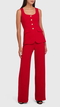 Amanda Uprichard Kya Jumpsuit in Scarlet