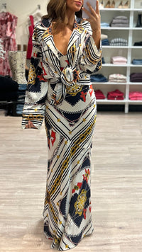 Ronny Kobo Valentina Top in Multi Scarf Print