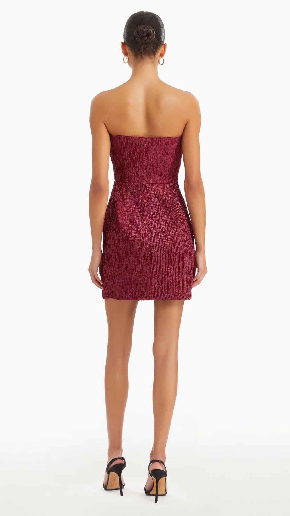 Amanda Uprichard Arely Strapless Mini Dress in Burgundy