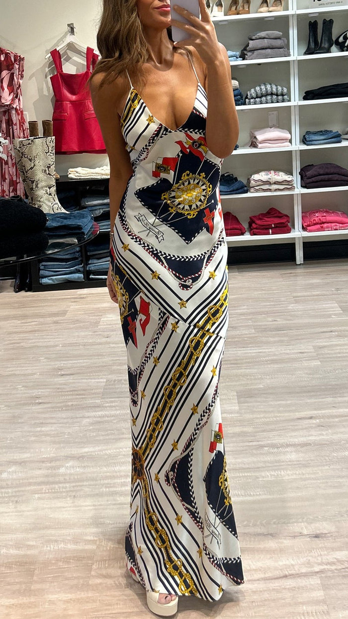 Ronny Kobo Bethie Maxi Dress in Multi Scarf Print