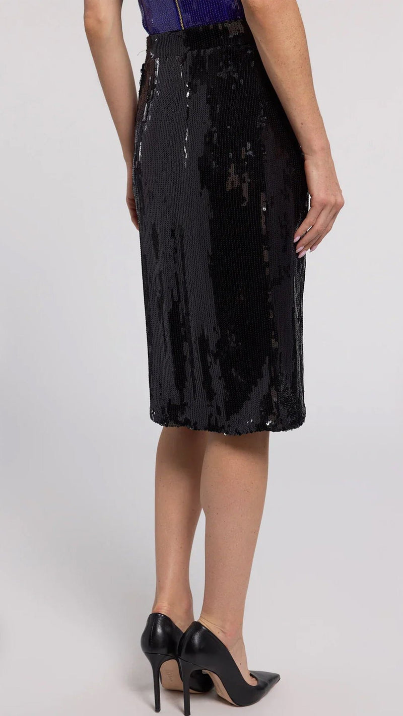 Generation Love Shenae Sequin Midi Skirt in Black