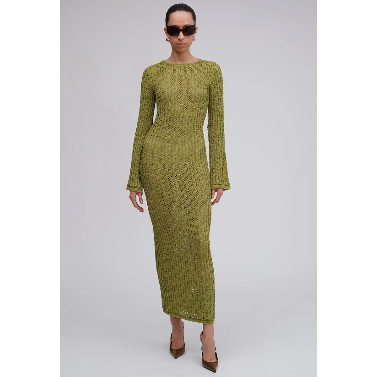 Ronny Kobo Exa Knit Dress in Sage