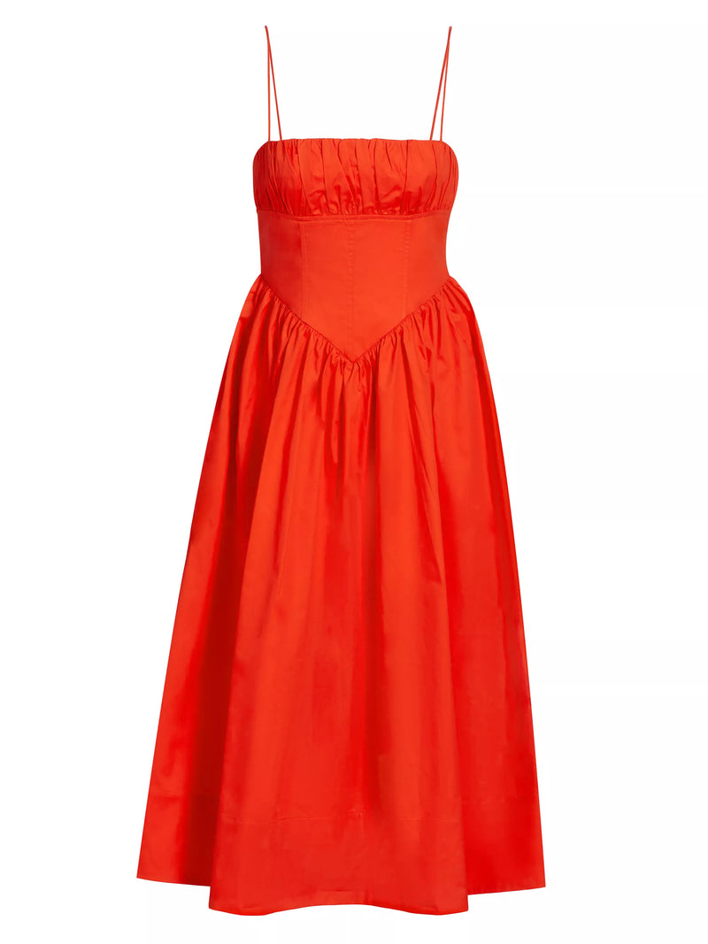 Ronny Kobo Barrett Drop Waist Dress in Red