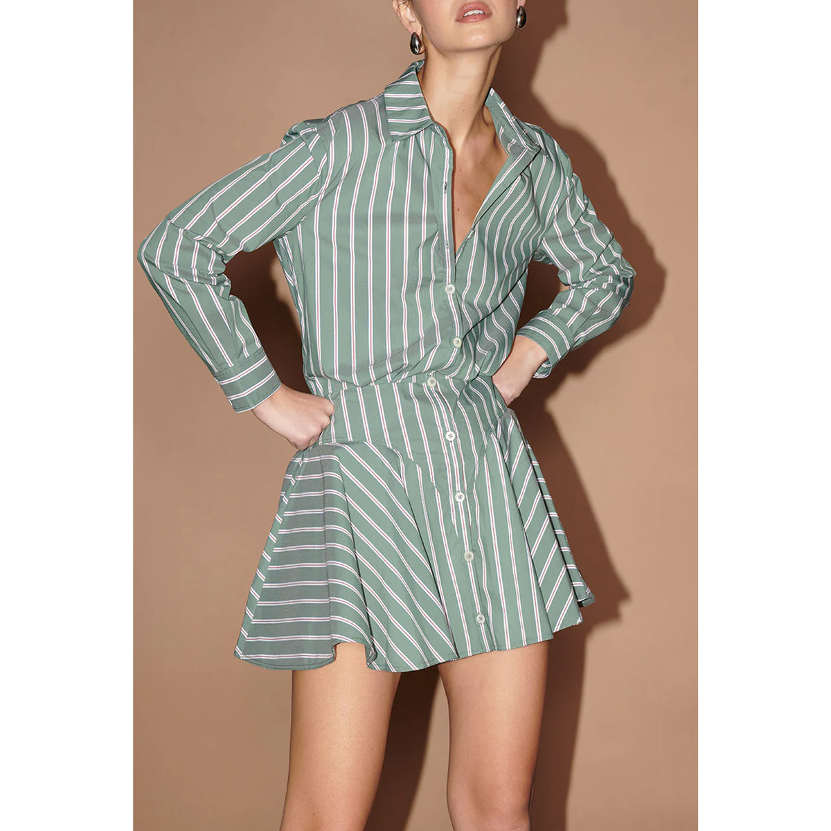 Saylor Naeem Pinstripe Dress in Juniper