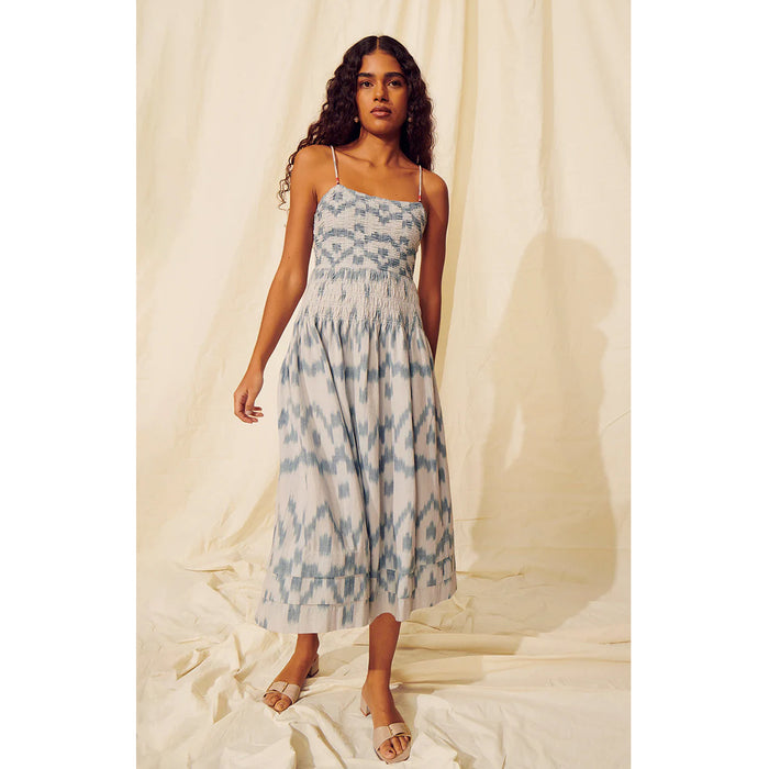 Saylor Adalene Ikat Dress in Indigo