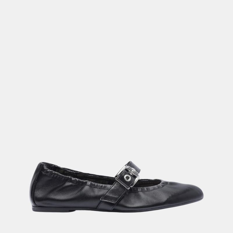 Schutz Calita Nappa Leather Ballet Flat in Black