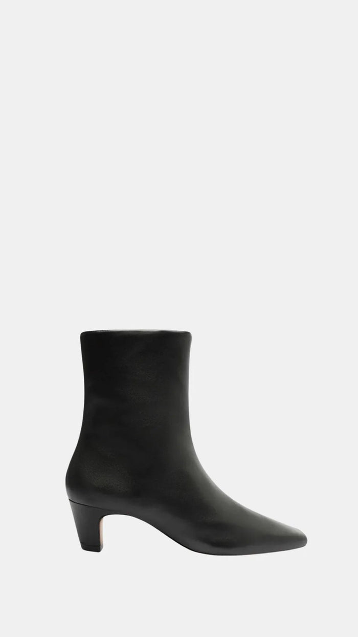 Schutz Dellia Nappa Leather Short Bootie in Black