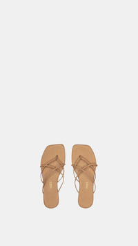 TKEES Elle Square Toe Sandal in Cocobutter