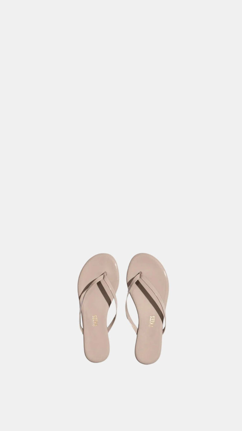 TKEES Glosses Patent Sandal in Custard