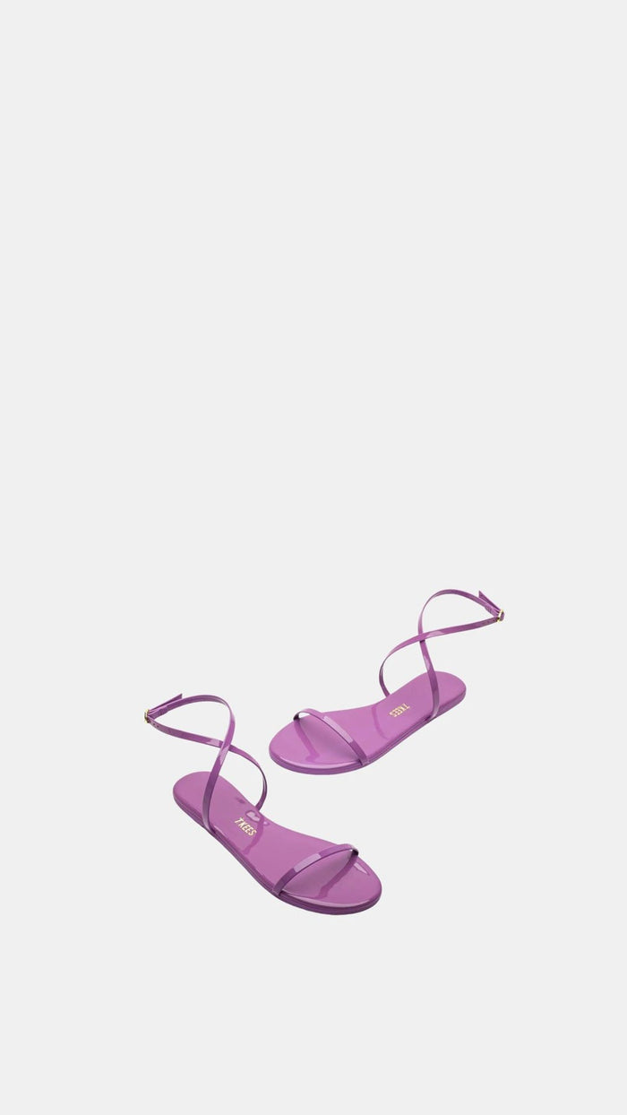 TKEES MJ Patent Strappy Sandal in Bright Lavender