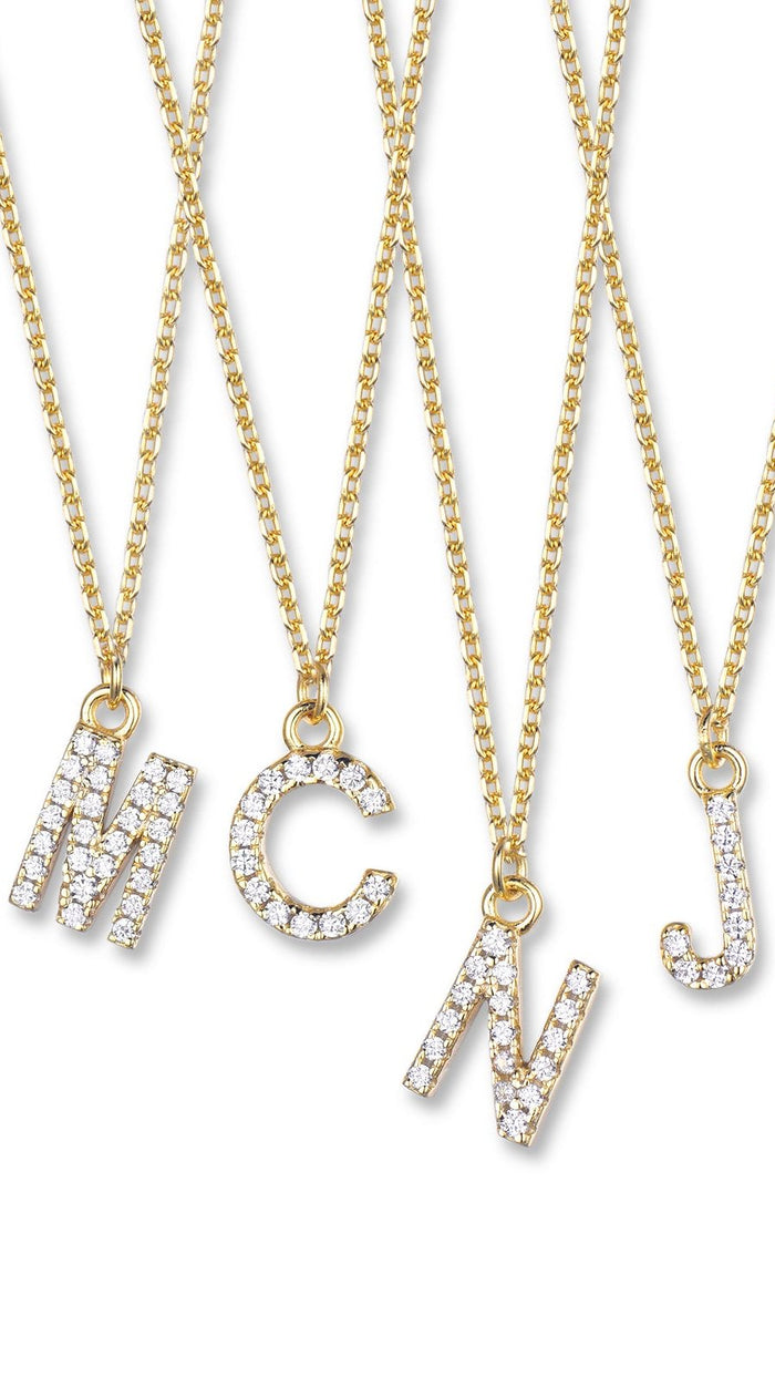 Suite201 Initial Diamond Necklace in Gold