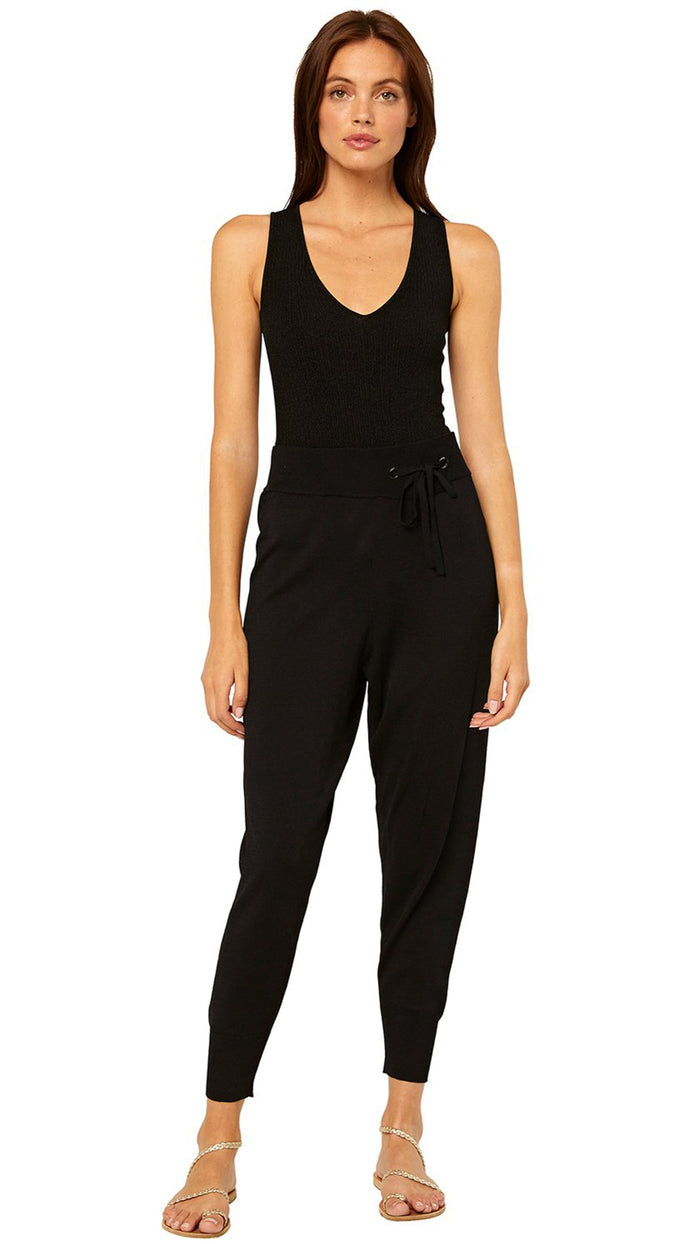 Misa Payton Knit Pant in Black Metallic