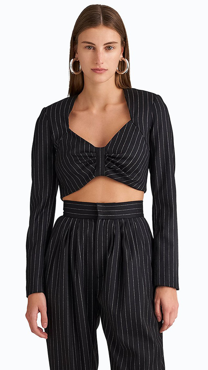 Ronny Kobo Janelle Top in Pinstripe